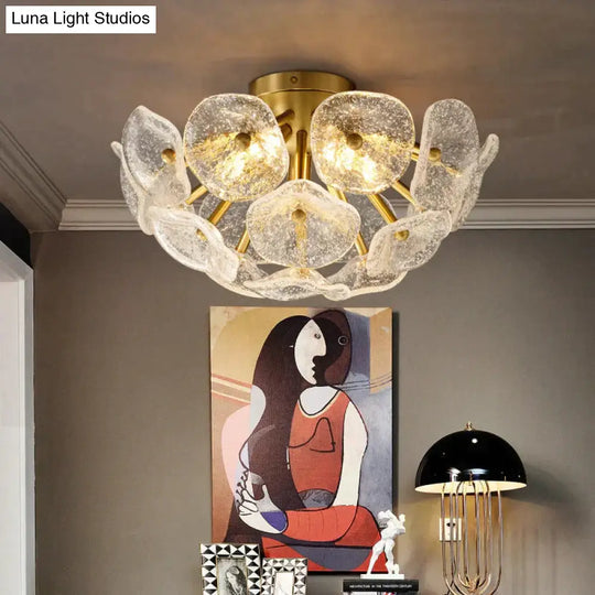 Nordic Modern Light Luxury Crystal Copper Lamp Ceiling