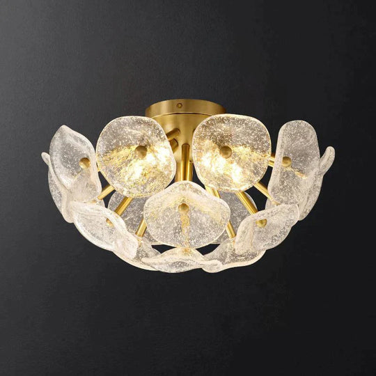 Nordic Modern Light Luxury Crystal Copper Lamp Ceiling