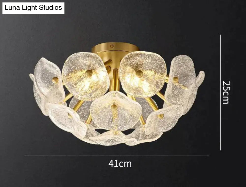 Nordic Modern Light Luxury Crystal Copper Lamp Ceiling