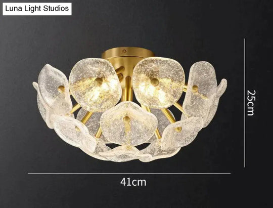 Nordic Modern Light Luxury Crystal Copper Lamp Ceiling