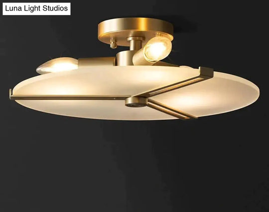 Nordic Modern Light Luxury Study Living Room Copper Ceiling Lamp