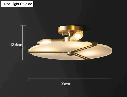 Nordic Modern Light Luxury Study Living Room Copper Ceiling Lamp