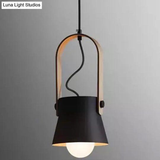 Nordic Style 1-Light Pendant Lamp - Upside Down Trifle Design For Modern Metal Restaurants Black /