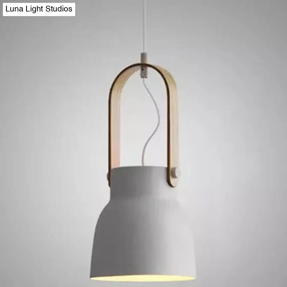 Nordic Style 1-Light Pendant Lamp - Upside Down Trifle Design For Modern Metal Restaurants White /