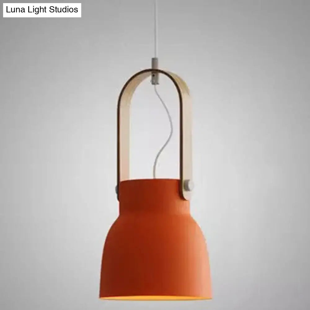 Nordic Style 1-Light Pendant Lamp - Upside Down Trifle Design For Modern Metal Restaurants Orange /