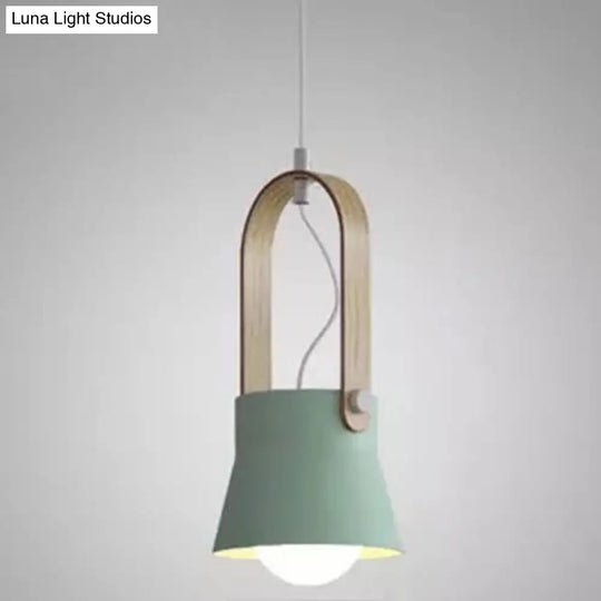 Nordic Style 1-Light Pendant Lamp - Upside Down Trifle Design For Modern Metal Restaurants Green /