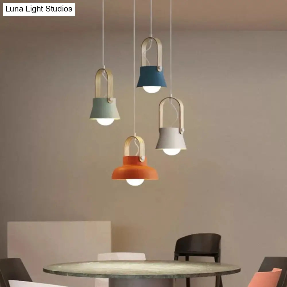 Nordic Modern Metal Pendant Lamp - 1-Light Upside Down Trifle Style For Restaurants