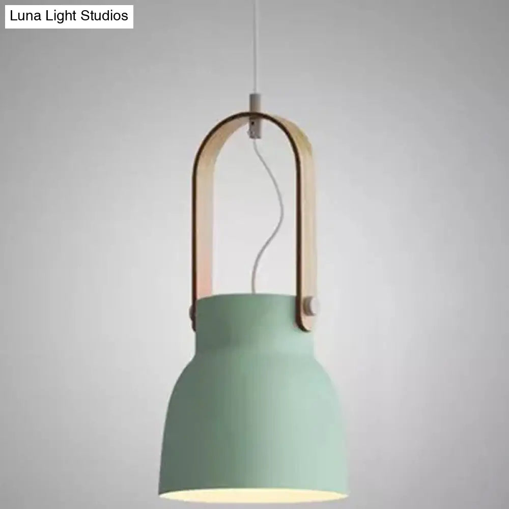 Nordic Style 1-Light Pendant Lamp - Upside Down Trifle Design For Modern Metal Restaurants Green /