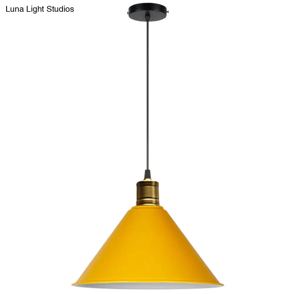 Nordic Style Metal Hanging Pendant Lamp With Modern Design - Ideal For Restaurant Ceilings Yellow /