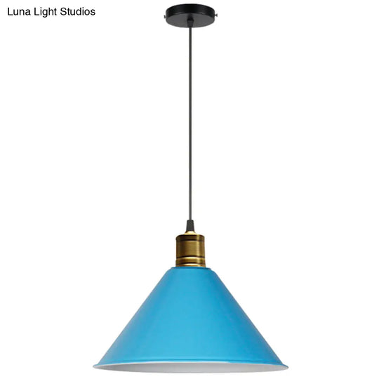 Nordic Style Metal Hanging Pendant Lamp With Modern Design - Ideal For Restaurant Ceilings Blue / 16