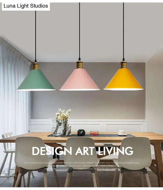 Nordic Modern Metal Tapered Hanging Light - Stylish 1-Light Restaurant Ceiling Pendant Lamp