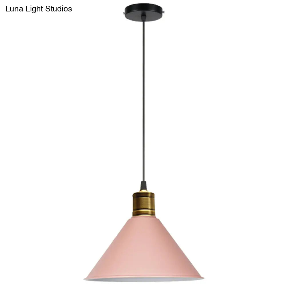 Nordic Style Metal Hanging Pendant Lamp With Modern Design - Ideal For Restaurant Ceilings Pink / 12