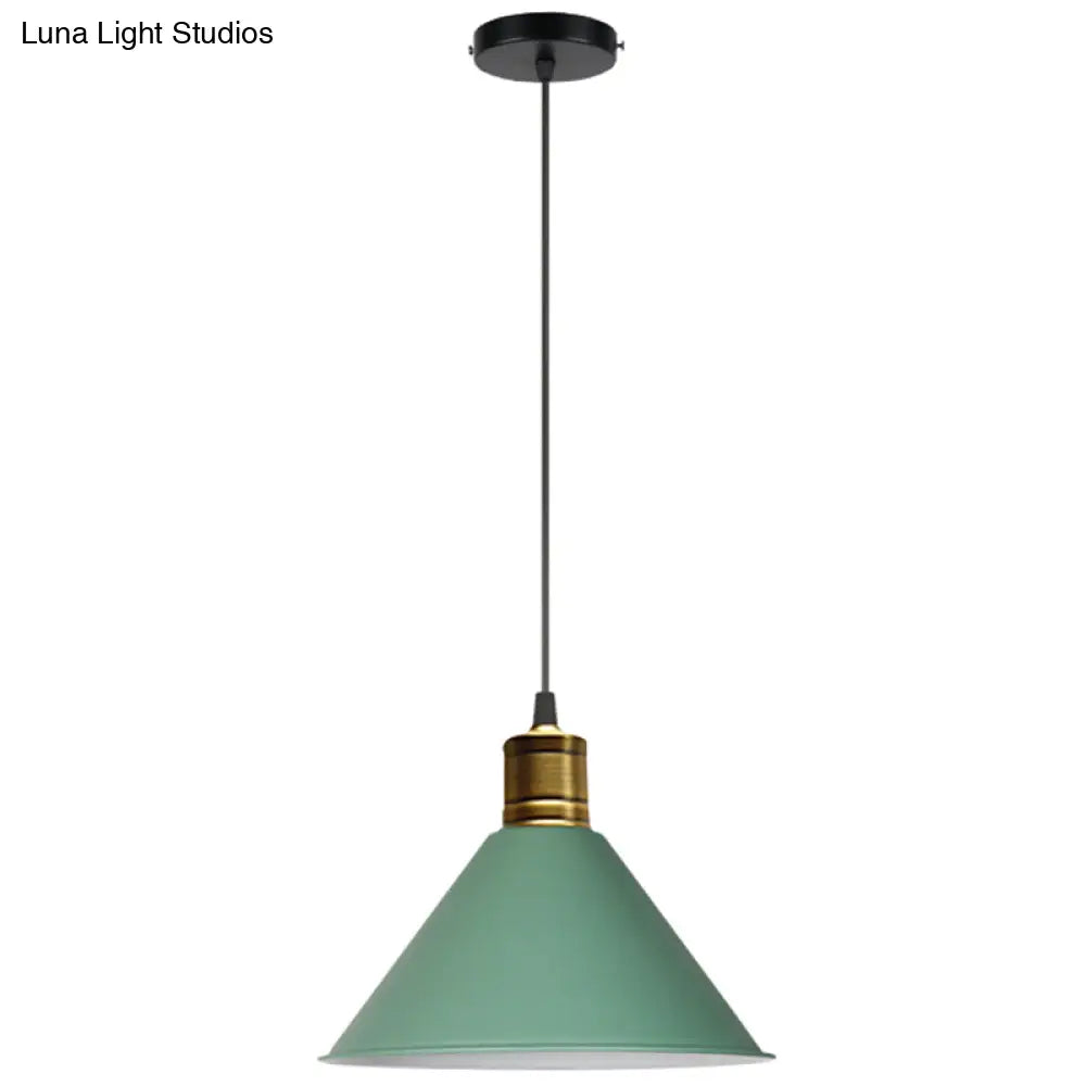Nordic Style Metal Hanging Pendant Lamp With Modern Design - Ideal For Restaurant Ceilings Green /
