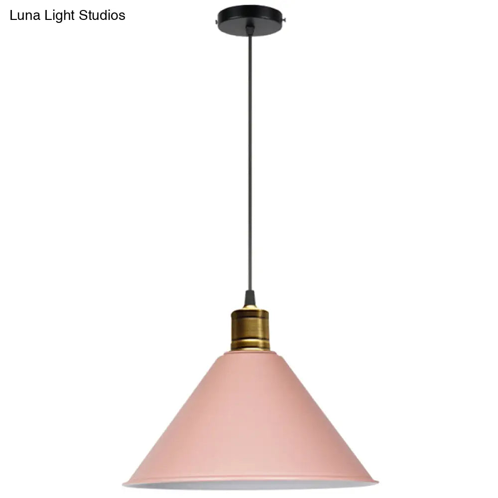 Nordic Style Metal Hanging Pendant Lamp With Modern Design - Ideal For Restaurant Ceilings Pink / 16