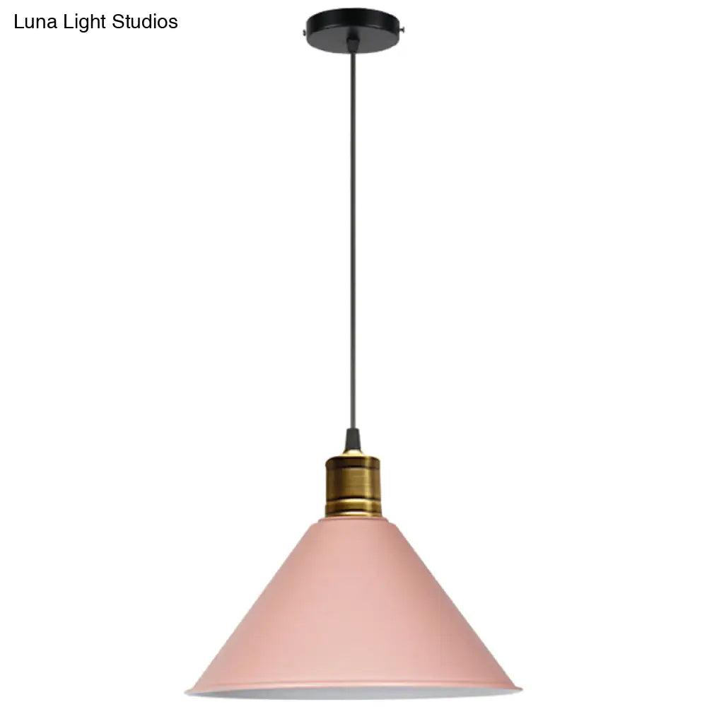 Nordic Style Metal Hanging Pendant Lamp With Modern Design - Ideal For Restaurant Ceilings Pink / 14