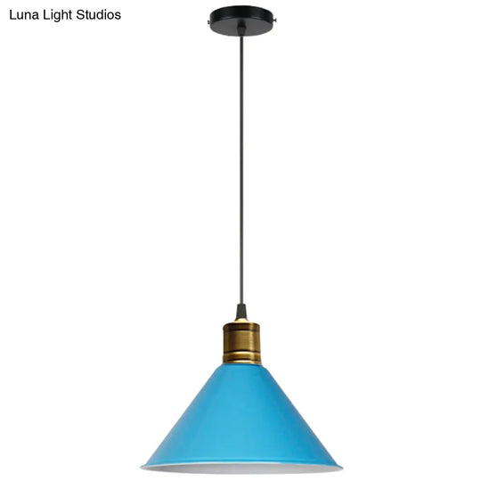 Nordic Style Metal Hanging Pendant Lamp With Modern Design - Ideal For Restaurant Ceilings Blue / 12