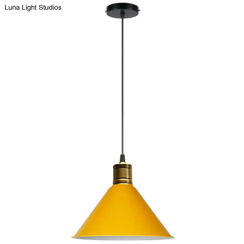 Nordic Style Metal Hanging Pendant Lamp With Modern Design - Ideal For Restaurant Ceilings Yellow /