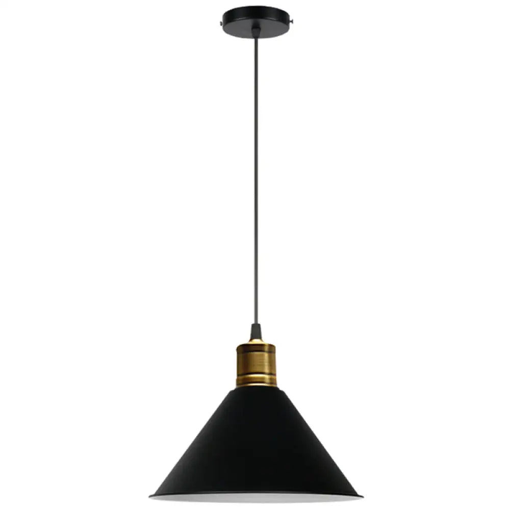 Nordic Modern Metal Tapered Hanging Light - Stylish 1-Light Restaurant Ceiling Pendant Lamp Black /