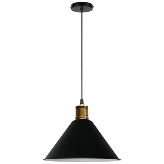 Nordic Modern Metal Tapered Hanging Light - Stylish 1-Light Restaurant Ceiling Pendant Lamp Black /