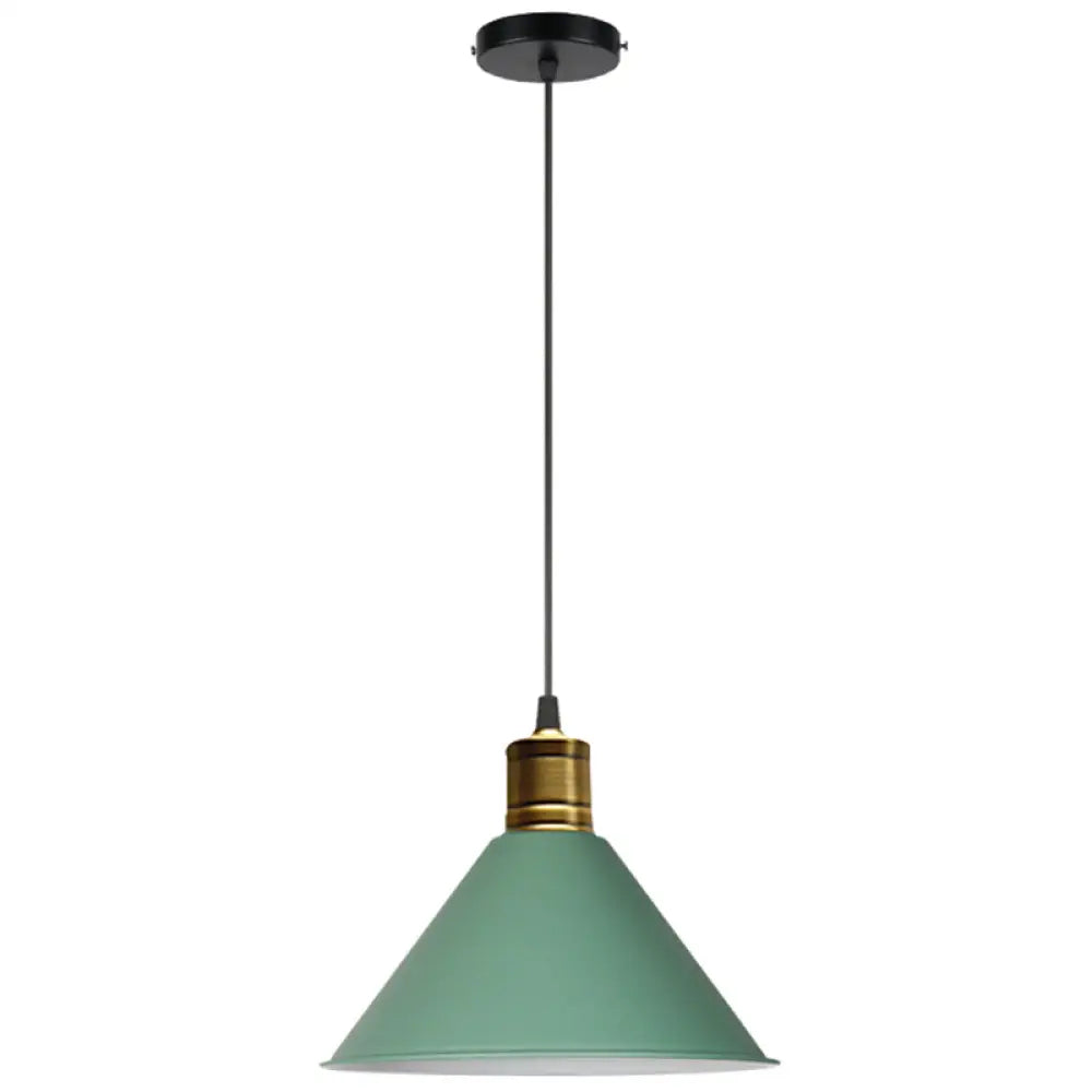 Nordic Modern Metal Tapered Hanging Light - Stylish 1-Light Restaurant Ceiling Pendant Lamp Green /