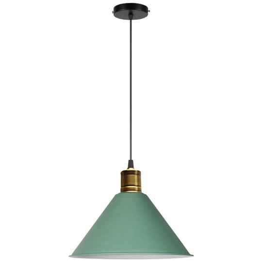 Nordic Modern Metal Tapered Hanging Light - Stylish 1-Light Restaurant Ceiling Pendant Lamp Green /