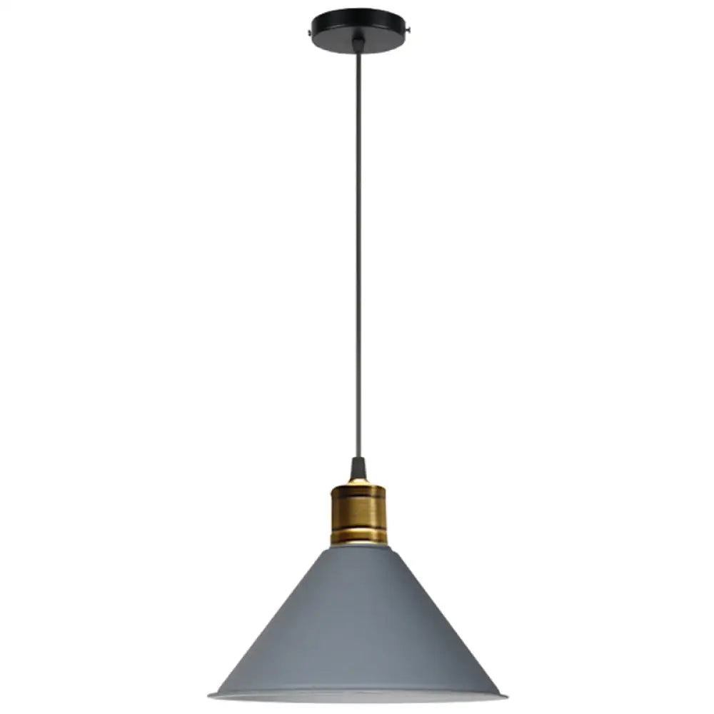 Nordic Modern Metal Tapered Hanging Light - Stylish 1-Light Restaurant Ceiling Pendant Lamp Grey /