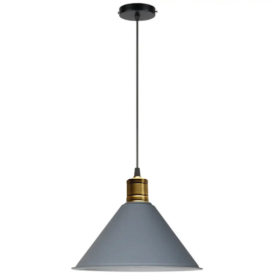 Nordic Modern Metal Tapered Hanging Light - Stylish 1-Light Restaurant Ceiling Pendant Lamp Grey /