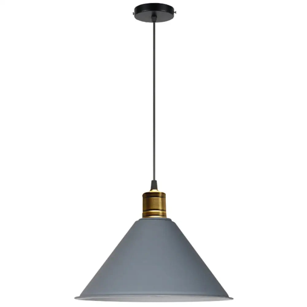 Nordic Modern Metal Tapered Hanging Light - Stylish 1-Light Restaurant Ceiling Pendant Lamp Grey /