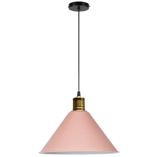 Nordic Modern Metal Tapered Hanging Light - Stylish 1-Light Restaurant Ceiling Pendant Lamp Pink /
