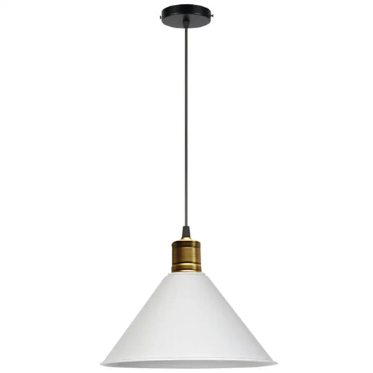 Nordic Modern Metal Tapered Hanging Light - Stylish 1-Light Restaurant Ceiling Pendant Lamp White /