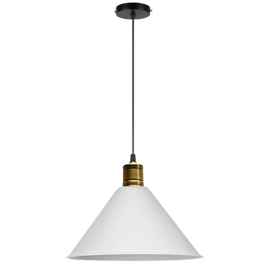 Nordic Modern Metal Tapered Hanging Light - Stylish 1-Light Restaurant Ceiling Pendant Lamp White /