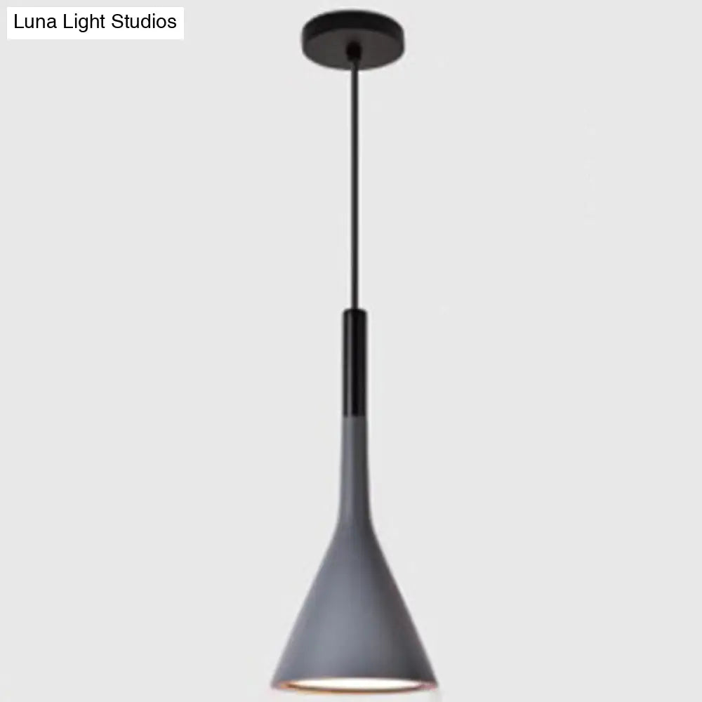 Nordic Modern Resin Tapered Hanging Light: Stylish 1-Light Pendant Lamp For Restaurants Grey