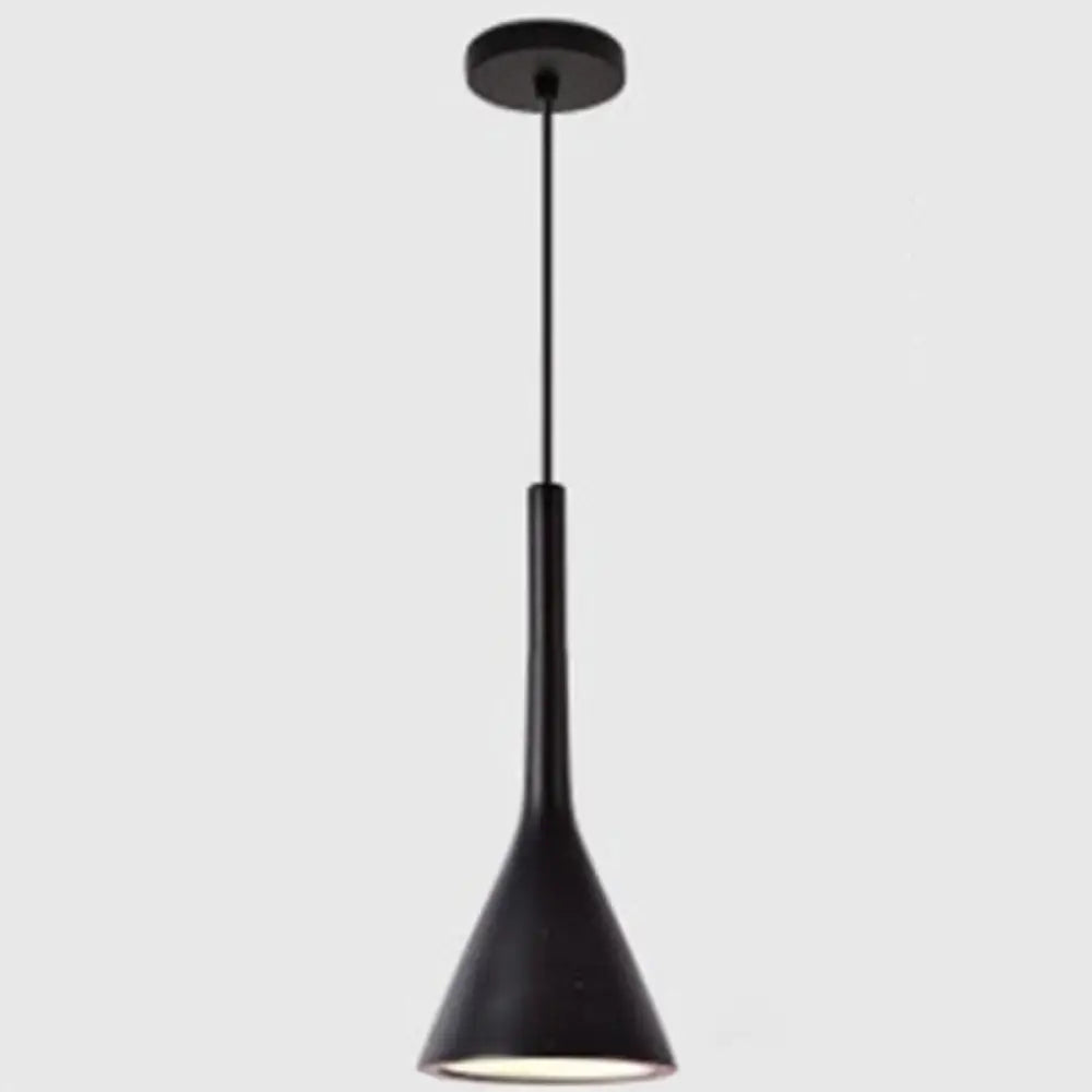 Nordic Modern Resin Tapered Hanging Light - Stylish 1-Light Restaurant Pendant Lamp Black