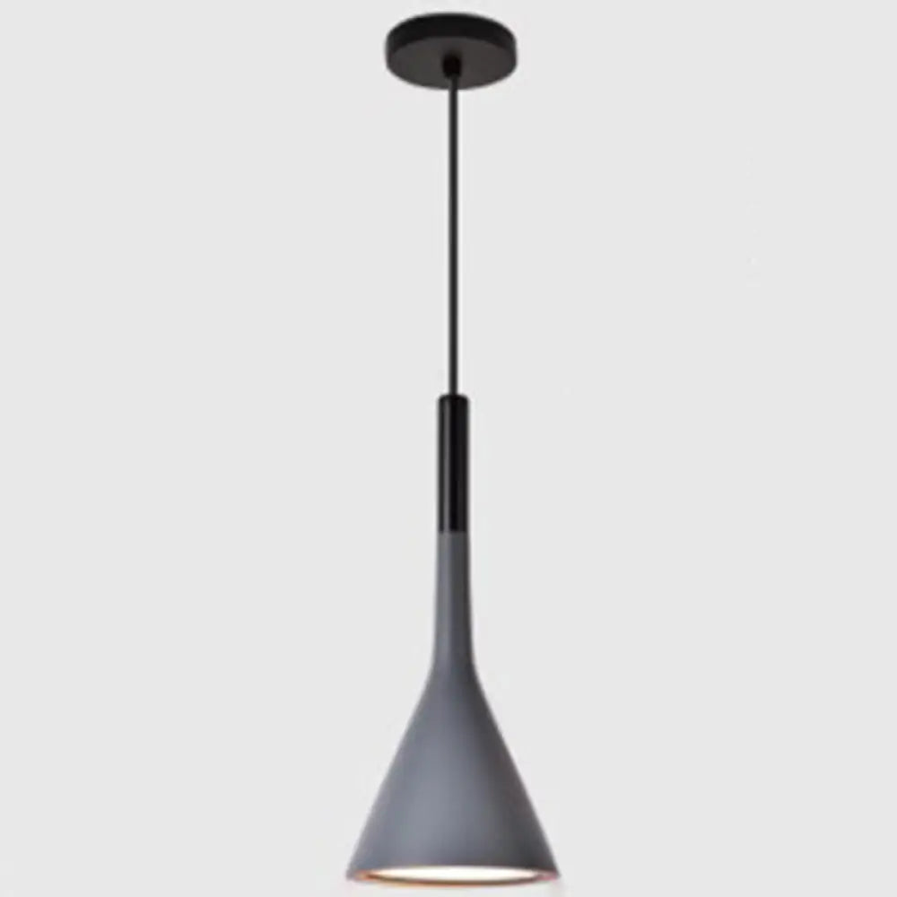 Nordic Modern Resin Tapered Hanging Light - Stylish 1-Light Restaurant Pendant Lamp Grey