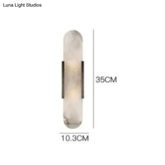 Nordic Modern Simple Copper Marble Wall Lamp Stair Study Bedroom Lamps