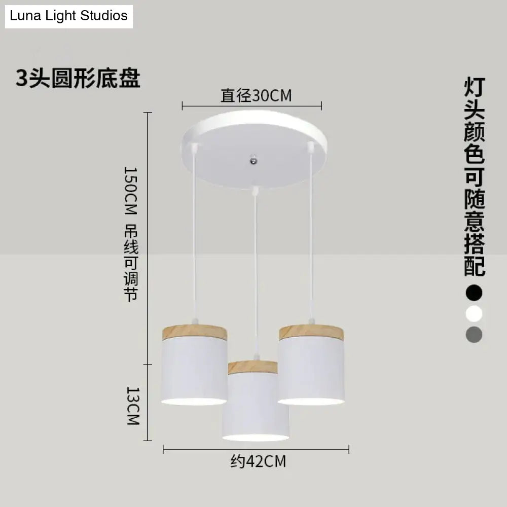 Nordic Modern Wood Aluminum E27 Pendant Lights Living Room Dining Bedside Table Decorative Lighting