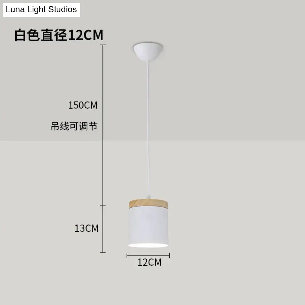 Nordic Modern Wood Aluminum E27 Pendant Lights Living Room Dining Bedside Table Decorative Lighting