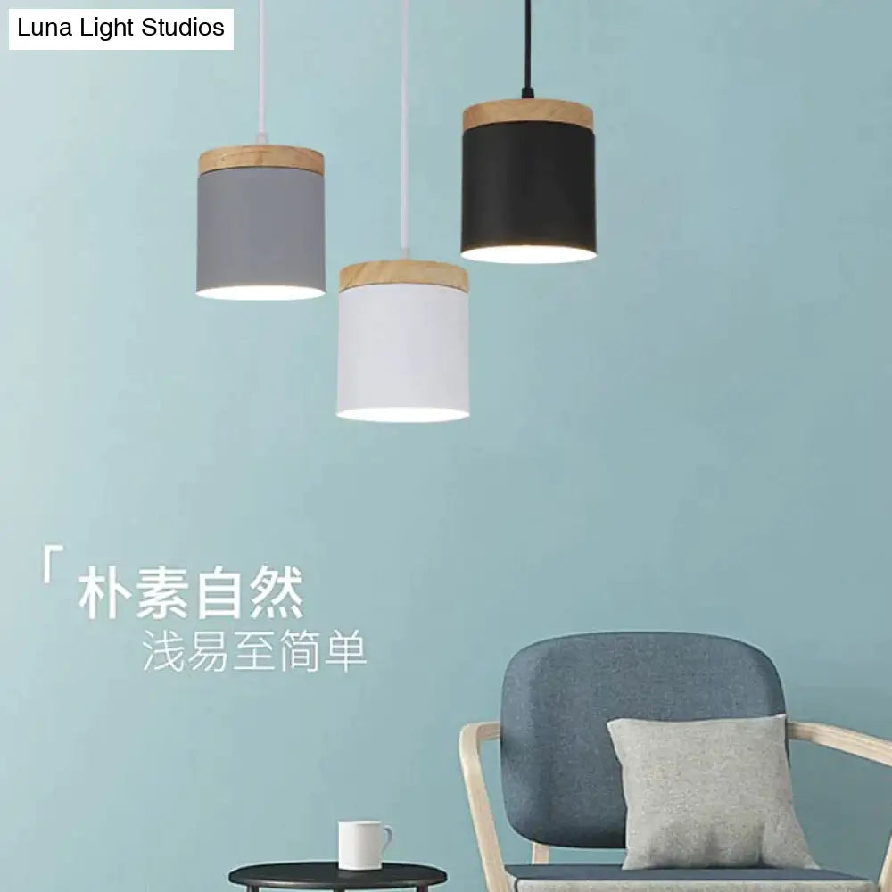 Nordic Modern Wood Aluminum E27 Pendant Lights Living Room Dining Bedside Table Decorative Lighting