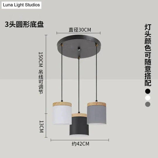 Nordic Modern Wood Aluminum E27 Pendant Lights Living Room Dining Bedside Table Decorative Lighting