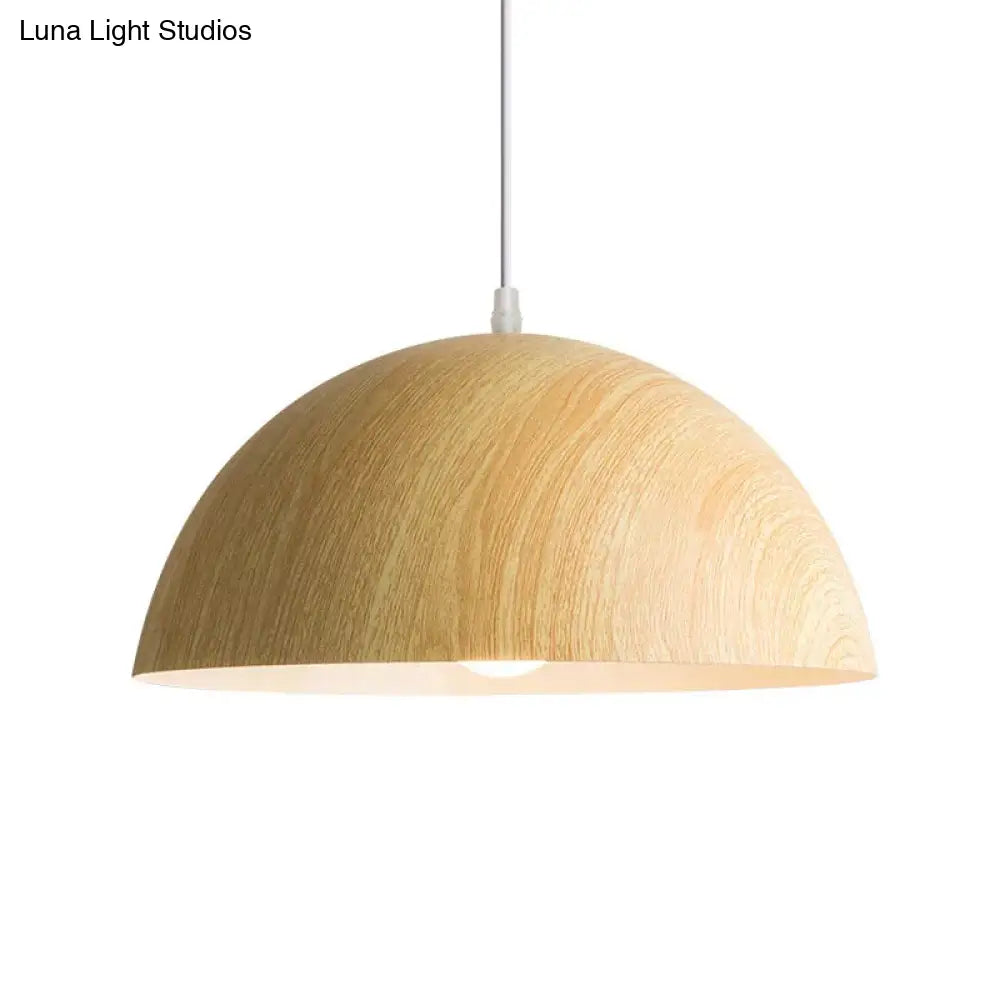 Nordic Modern Wood Grain Spray Paint Aluminum Pendant Lights Living Room Dining Desk Bedside