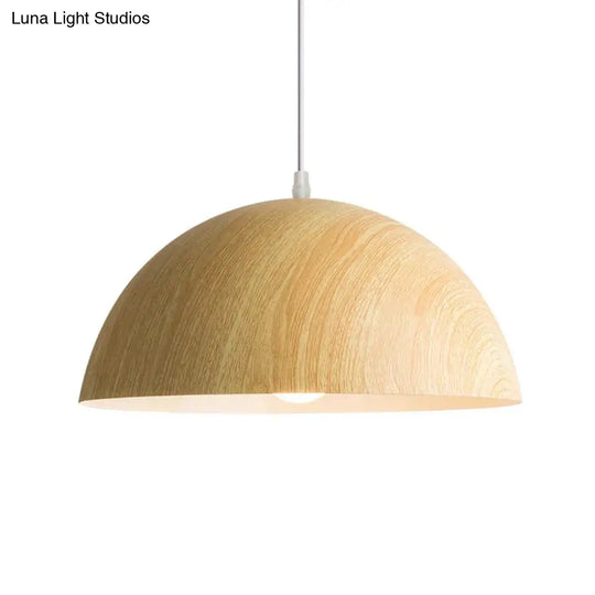 Nordic Modern Wood Grain Spray Paint Aluminum Pendant Lights Living Room Dining Desk Bedside