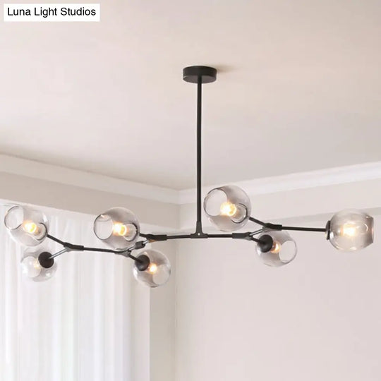 Nordic Molecule Glass Ceiling Pendant Light: Dimpled Living Room Chandelier With Pivot Joint 7 /