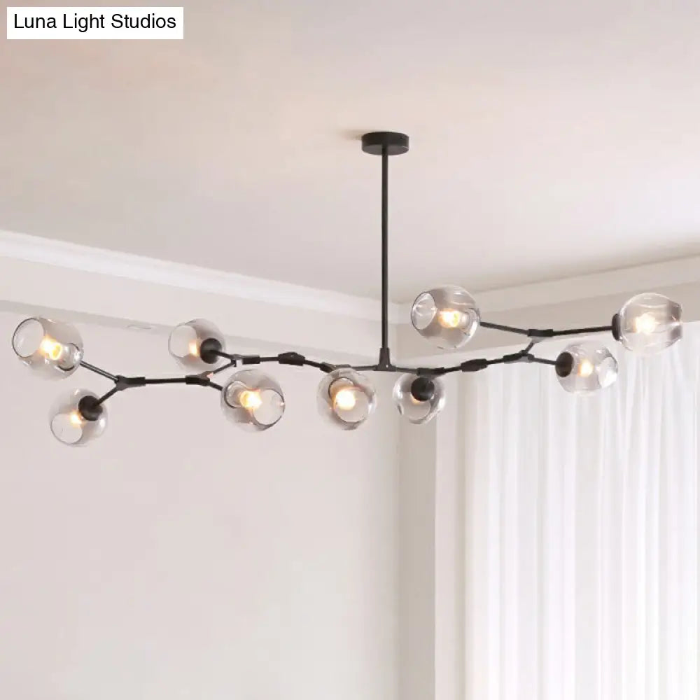 Nordic Molecule Glass Ceiling Pendant Light: Dimpled Living Room Chandelier With Pivot Joint 9 /