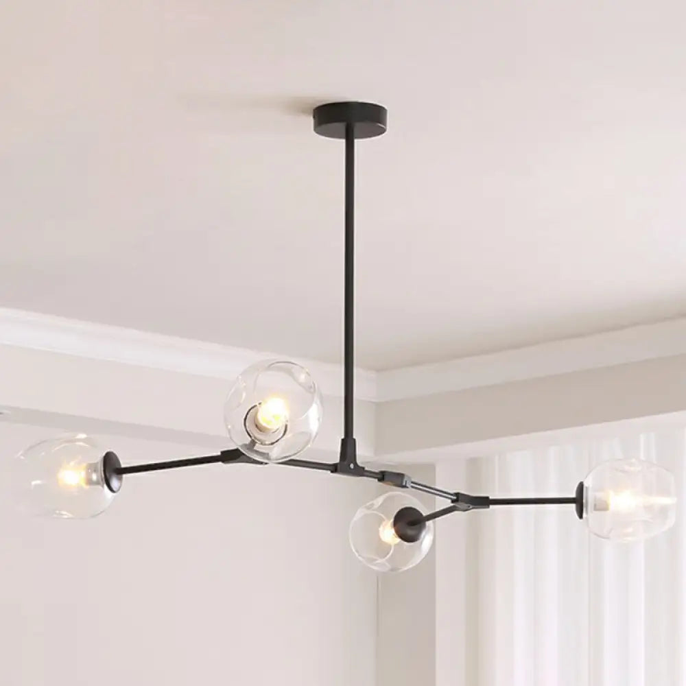 Nordic Molecule Ceiling Pendant Light With Dimpled Glass And Pivot Joint For Living Room 4 / Black