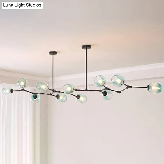 Nordic Molecule Glass Ceiling Pendant Light: Dimpled Living Room Chandelier With Pivot Joint 11 /