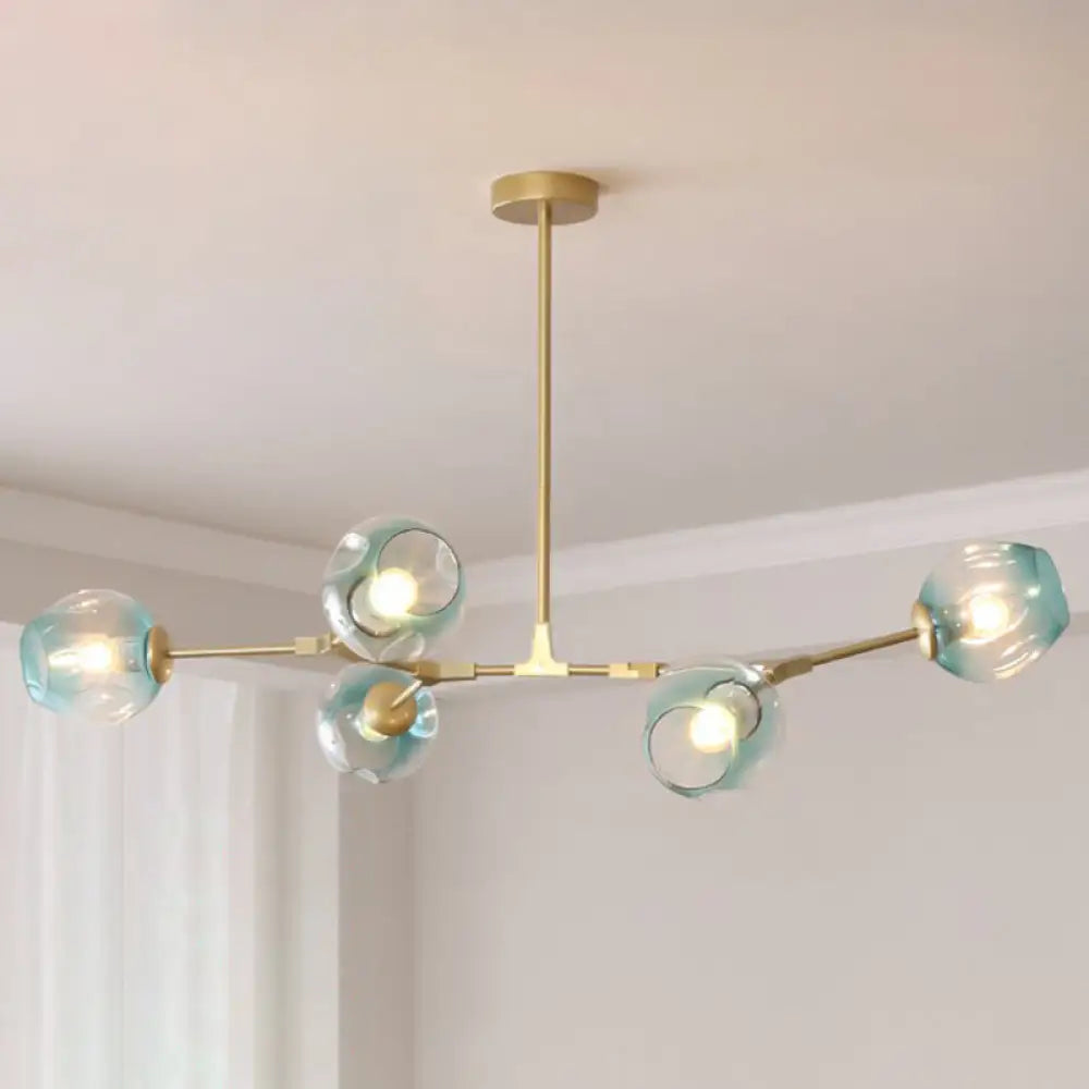 Nordic Molecule Ceiling Pendant Light With Dimpled Glass And Pivot Joint For Living Room 5 / Gold