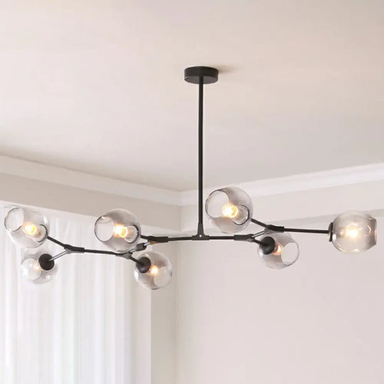 Nordic Molecule Ceiling Pendant Light With Dimpled Glass And Pivot Joint For Living Room 7 / Black