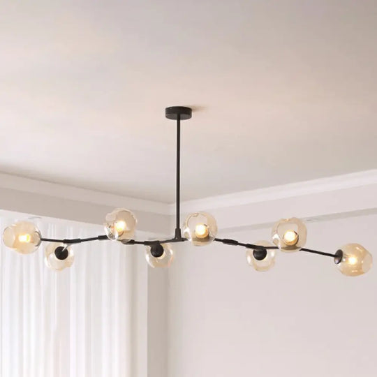 Nordic Molecule Ceiling Pendant Light With Dimpled Glass And Pivot Joint For Living Room 8 / Black