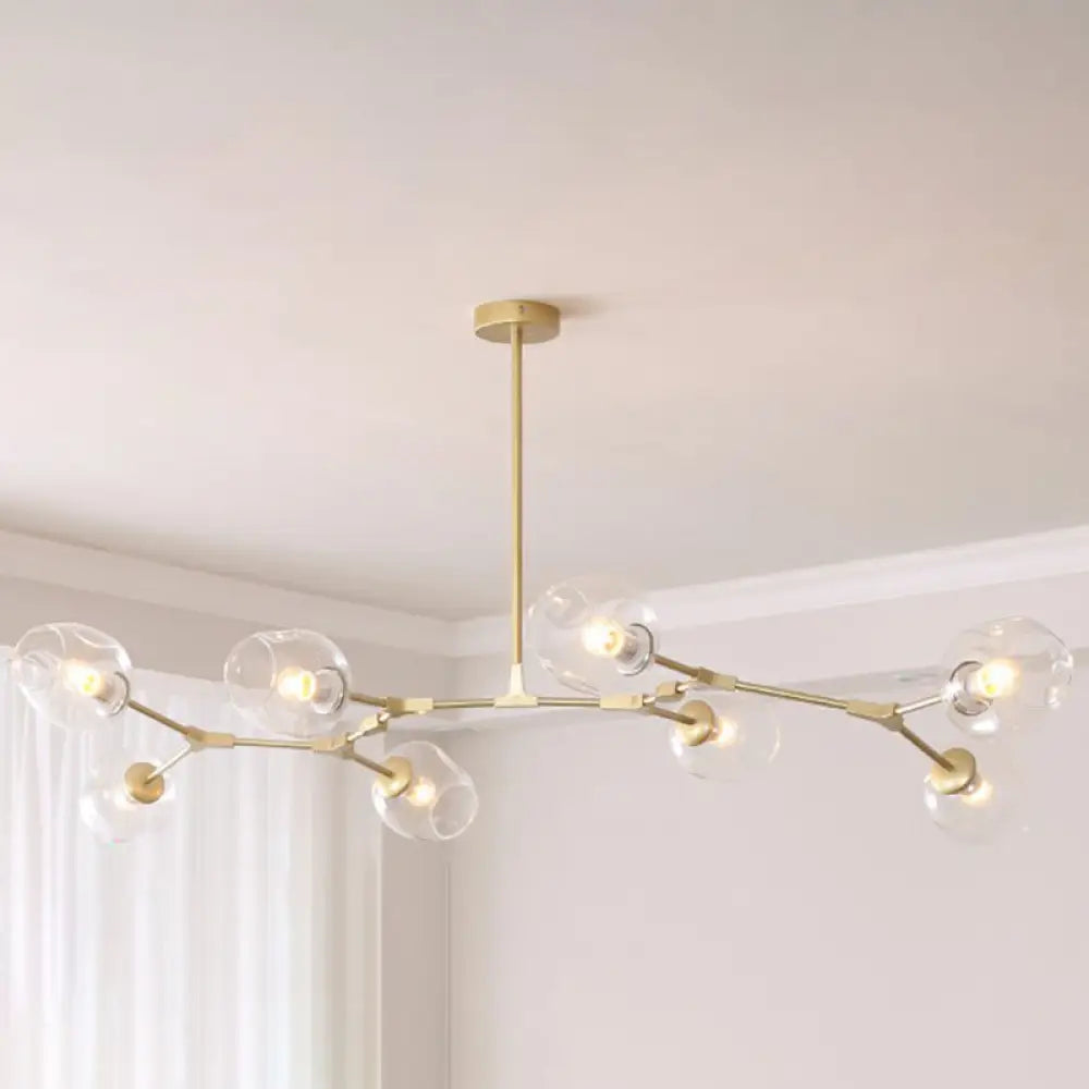 Nordic Molecule Ceiling Pendant Light With Dimpled Glass And Pivot Joint For Living Room 8 / Gold