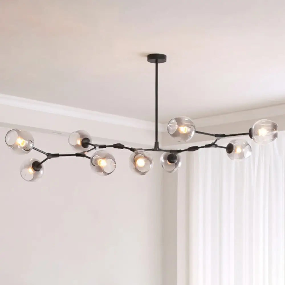 Nordic Molecule Ceiling Pendant Light With Dimpled Glass And Pivot Joint For Living Room 9 / Black